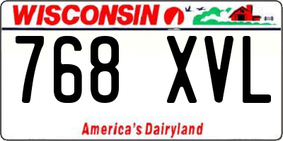 WI license plate 768XVL