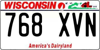 WI license plate 768XVN