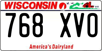 WI license plate 768XVO