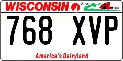 WI license plate 768XVP