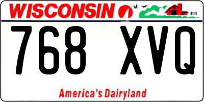 WI license plate 768XVQ