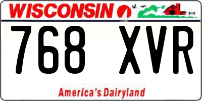 WI license plate 768XVR