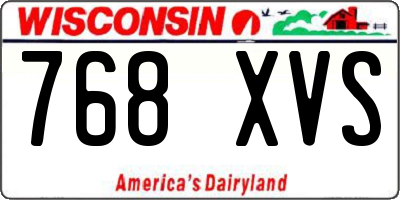 WI license plate 768XVS