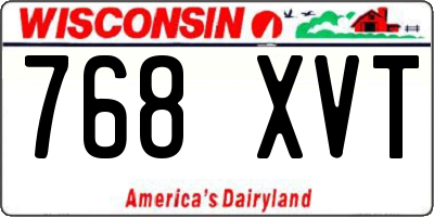 WI license plate 768XVT