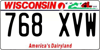 WI license plate 768XVW