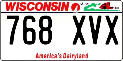 WI license plate 768XVX