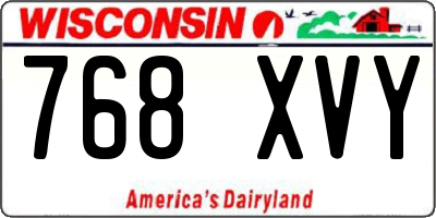 WI license plate 768XVY
