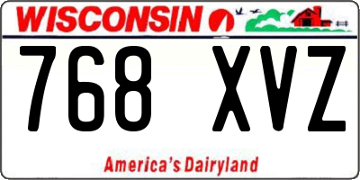 WI license plate 768XVZ