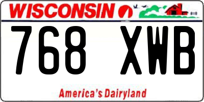 WI license plate 768XWB