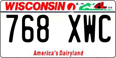 WI license plate 768XWC