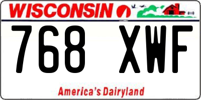 WI license plate 768XWF