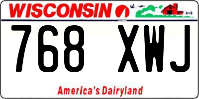 WI license plate 768XWJ