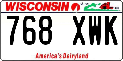 WI license plate 768XWK