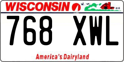 WI license plate 768XWL