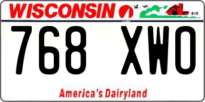 WI license plate 768XWO