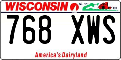 WI license plate 768XWS