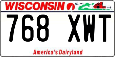 WI license plate 768XWT