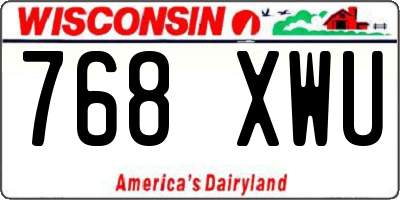 WI license plate 768XWU