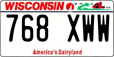 WI license plate 768XWW