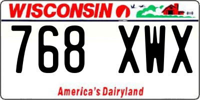 WI license plate 768XWX