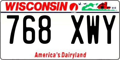 WI license plate 768XWY