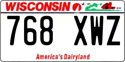 WI license plate 768XWZ