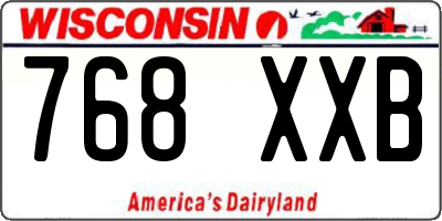 WI license plate 768XXB