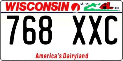 WI license plate 768XXC