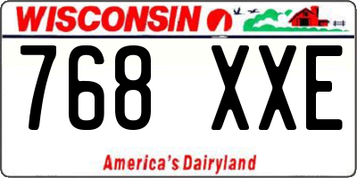 WI license plate 768XXE