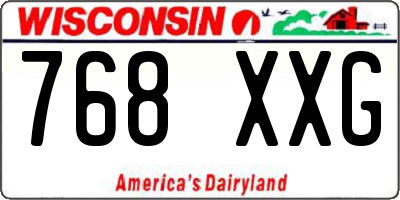 WI license plate 768XXG