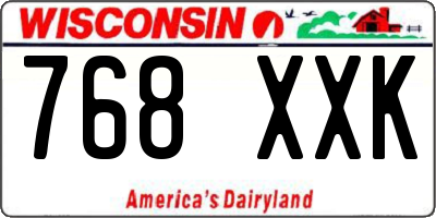WI license plate 768XXK