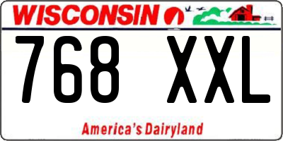 WI license plate 768XXL