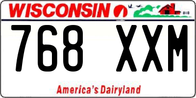 WI license plate 768XXM