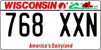 WI license plate 768XXN