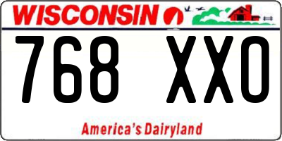 WI license plate 768XXO