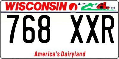WI license plate 768XXR