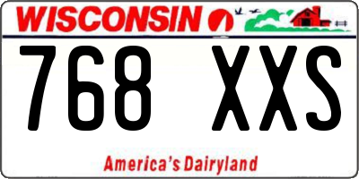 WI license plate 768XXS