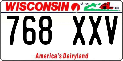 WI license plate 768XXV
