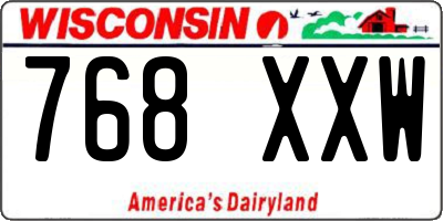 WI license plate 768XXW