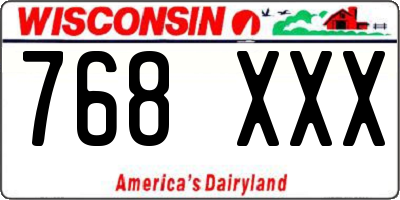 WI license plate 768XXX