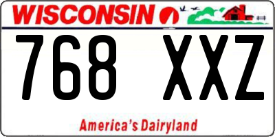 WI license plate 768XXZ