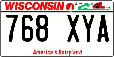 WI license plate 768XYA
