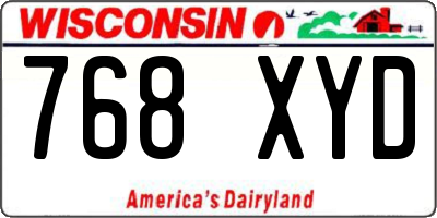 WI license plate 768XYD