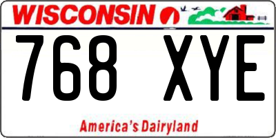 WI license plate 768XYE