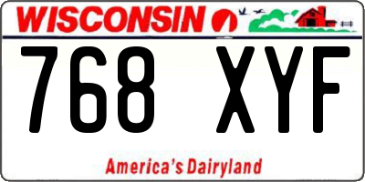 WI license plate 768XYF