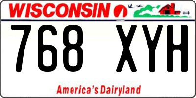 WI license plate 768XYH