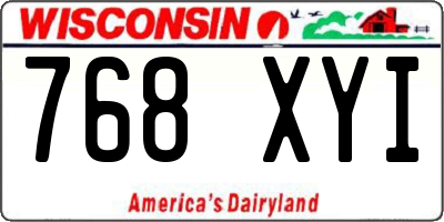 WI license plate 768XYI