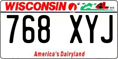 WI license plate 768XYJ
