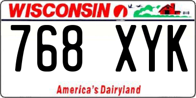 WI license plate 768XYK