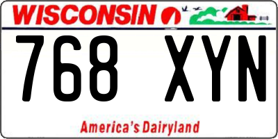WI license plate 768XYN